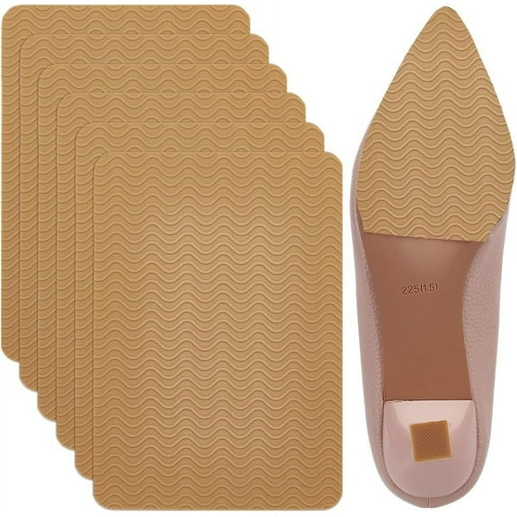 8Pcs Non-Slip Shoe Sole Protectors Adhesive Shoe Pads for Bottom of Shoes No Slip Shoe Grips No Skid Shoes Bottom Grips Pads for Men Women Leather Shoes High Heels 5.84x3.87 Inch (Bisque) Bisque
