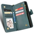 thumbnail image 5 of ELEHOLD Zipper Wallet Case Compatible Samsung Galaxy Z Fold 4.PU Leather Magnetic Card Slots Shockproof Zipper Pocket Flip Cover for Samsung Galaxy Z Fold 4 7.6 inch,Green, 5 of 9