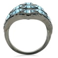 thumbnail image 4 of Luxe Jewelry Designs Women's Ruthenium Plated Brass Ring with Sea Blue Top Grade Crystals - Size 7, 4 of 4