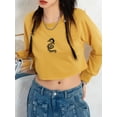 thumbnail image 3 of Faithtur Chandails en Molleton Courts pour Femmes Imprimé Totem Dragon Col Rond Manches Longues Pulls Décontractés Automne Hiver, 3 of 9