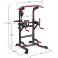 thumbnail image 4 of Power Tower Pull Up Bar Station Adjustable Height Dip Stand with Boxing Speed Ball,Rotating Target,Multi-Function Strength Training Fitness Workout Station for Home Gym Fitness (Black), 4 of 8