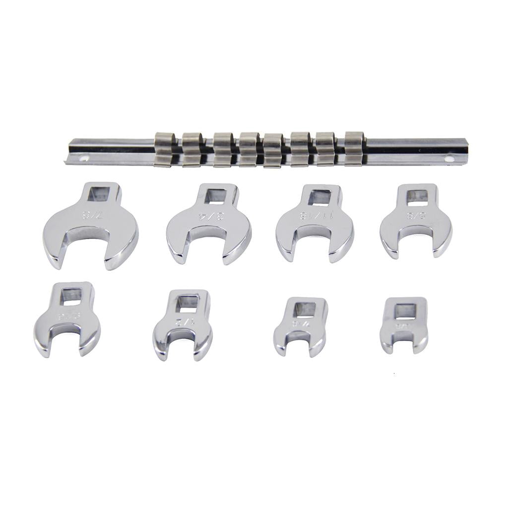 CEORPER 3/8 Inch Drive Crowfoot Wrench Set SAE Size10/11/13/14/15/18/19/22mm 8 Pieces