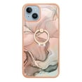 thumbnail image 6 of SaniMore for iPhone 13 Case, Marble Pattern 3 in 1 Heavy Duty Shockproof Full Body Hard PC+IMD Bumper Drop Protective Women Girls Cover Rotating Ring Bracket Stand for iPhone 13, Gold, 6 of 6
