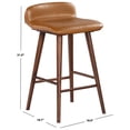 thumbnail image 2 of Safavieh Tazmyn Wood and Leather  Counterstool in Brown / Walnut, 2 of 13