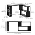 thumbnail image 2 of CoSoTower L Shaped Desk, 360° Rotating Corner Desk, Computer Writing Table Workstation with Storage Shelf for Home Office, Black, 2 of 7
