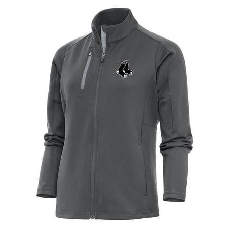 Women s Antigua Charcoal Boston Red Sox Brushed Metallic Generation Full-Zip Jacket