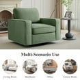 thumbnail image 5 of COOLHUT 360° Swivel Accent Chair Set of 1, 36.2" Wide Accent Chair Armchair, Comfy Upholstered Single Sofa Chair for Living Room and Bedroom, Green, 5 of 12