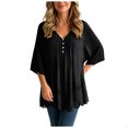 thumbnail image 4 of QGJZVUNL Flowy V Neck T Shirts for Women Fall Clothes Casual Long Sleeve Blouses Business Work Tops Size 2XL, 4 of 8
