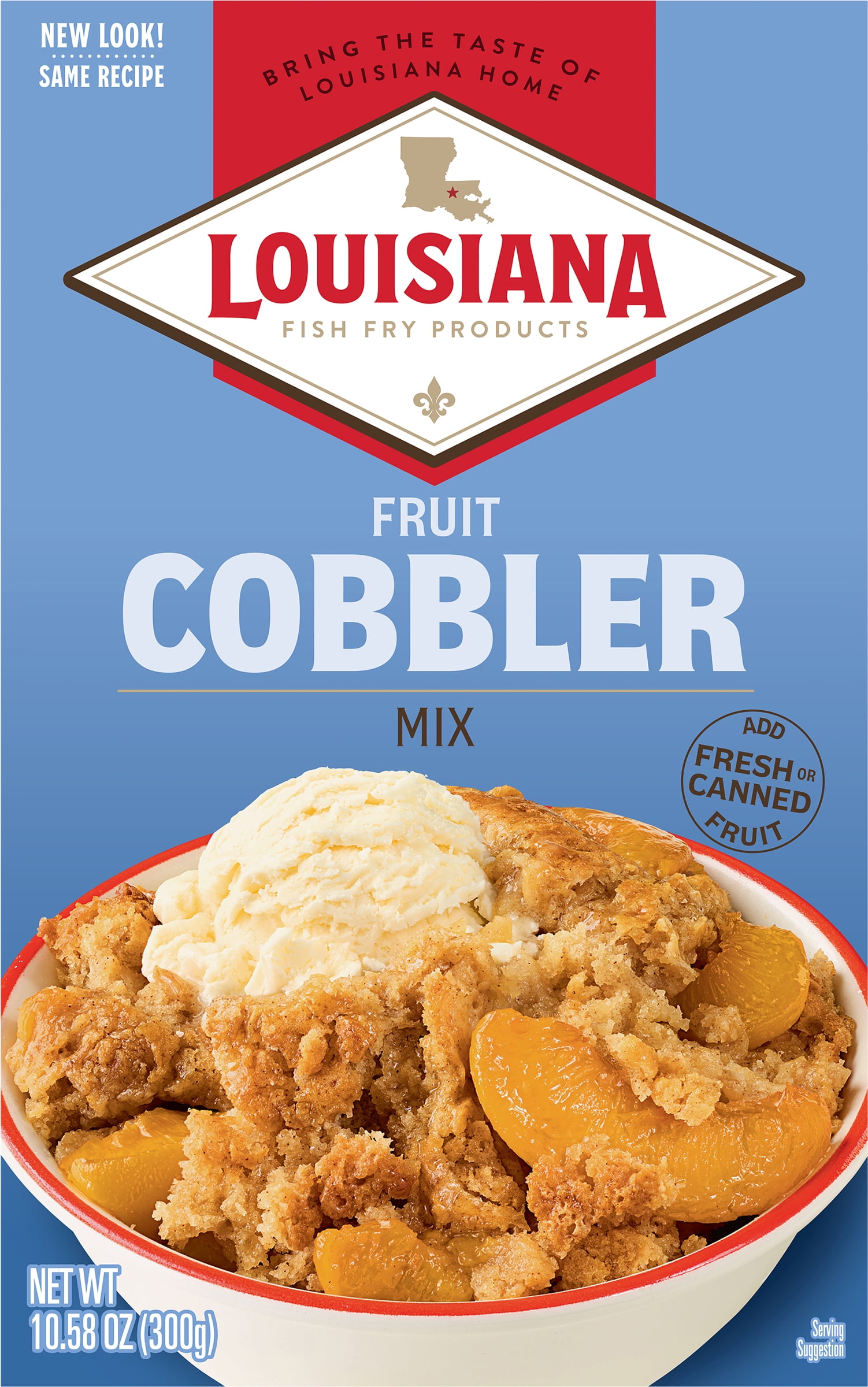 (6 pack) Louisiana Fish Fry Fruit Cobbler Mix 10.58oz Mix
