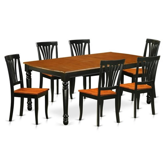 Atlin Designs 7-piece Wood Dining Room Set in Black/Cherry