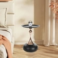 thumbnail image 3 of Round End Table W/Large Tray Metal End Table For Living Rooms And Yards Black, 3 of 14
