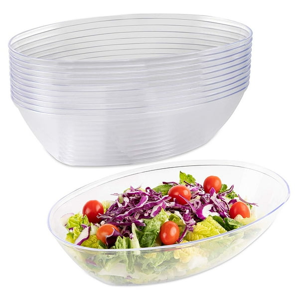 Impressive Creations Plastic Salad Bowl 80 Oz. (Pack of 10
