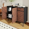 thumbnail image 4 of Noble House Armoire de Rangement Moderne, Buffet Fini avec Tiroir, Tablettes Ajustables, Noir, 4 of 9