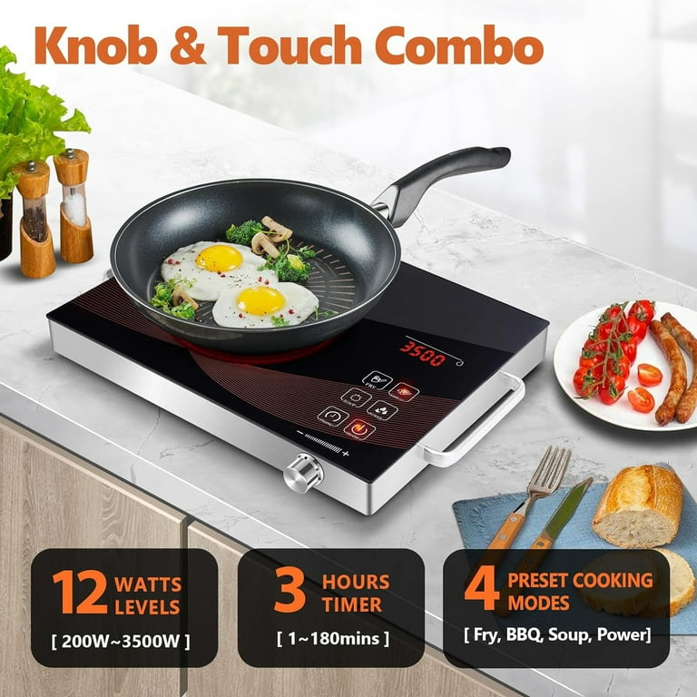 Hinzonek 3500W Electric Ceramic Stove, Portable Infrared Cooktop