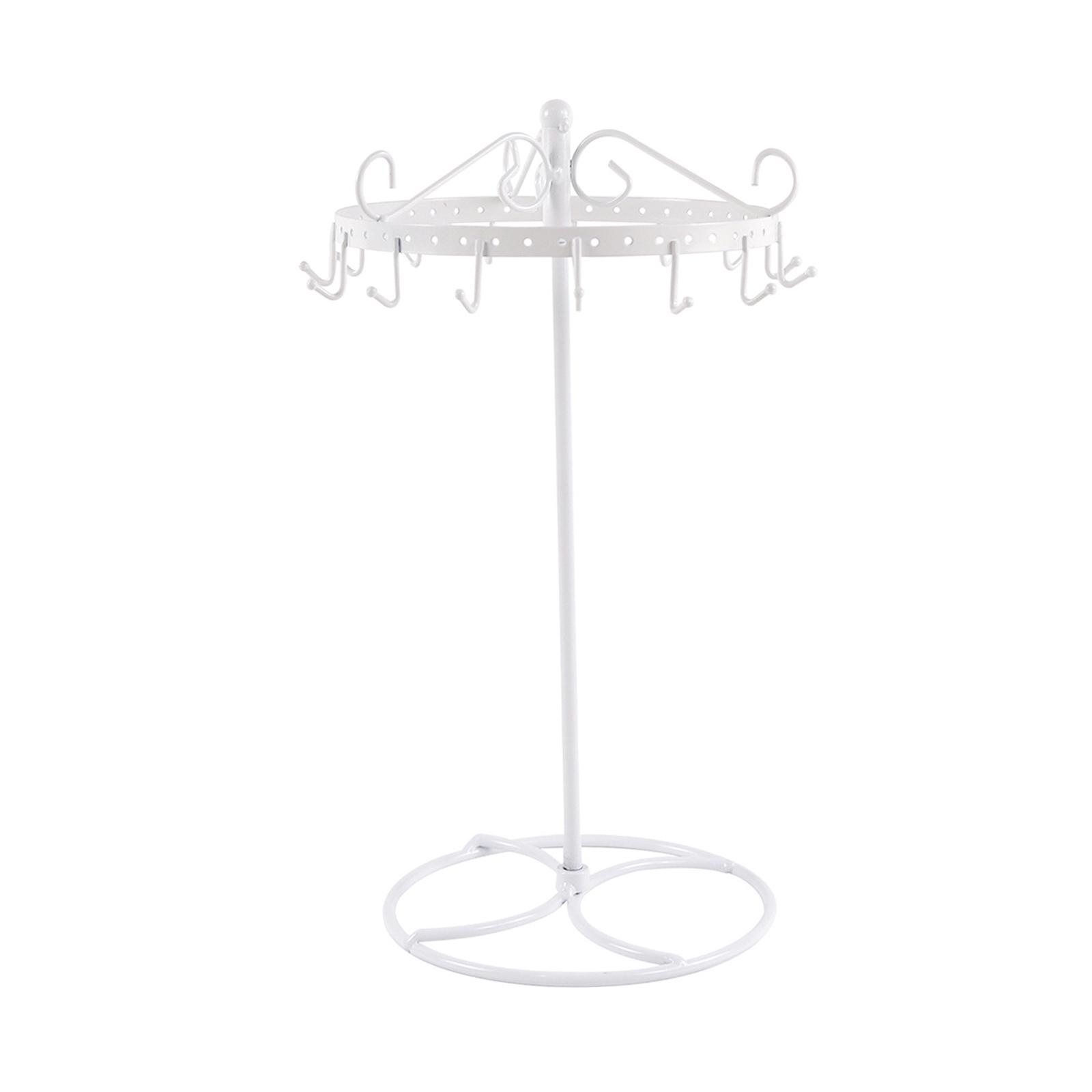 FVDPWYE Necklace Holder Organizer,Necklace Organizer Home Room Deocr Hanger with 15 Hooks Jewelry Display Tree for Keychain Necklaces White