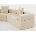 thumbnail image 6 of Modern Modular 3 Piece Couch Free Combination with Semicircular Modular Sofa, 4 Seater Curved Sofa with Upholstered for Living Room, Khaki, 6 of 9