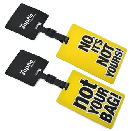 TopTie Set of 2 PVC Luggage Tags Travel Accessories Identifier with Name