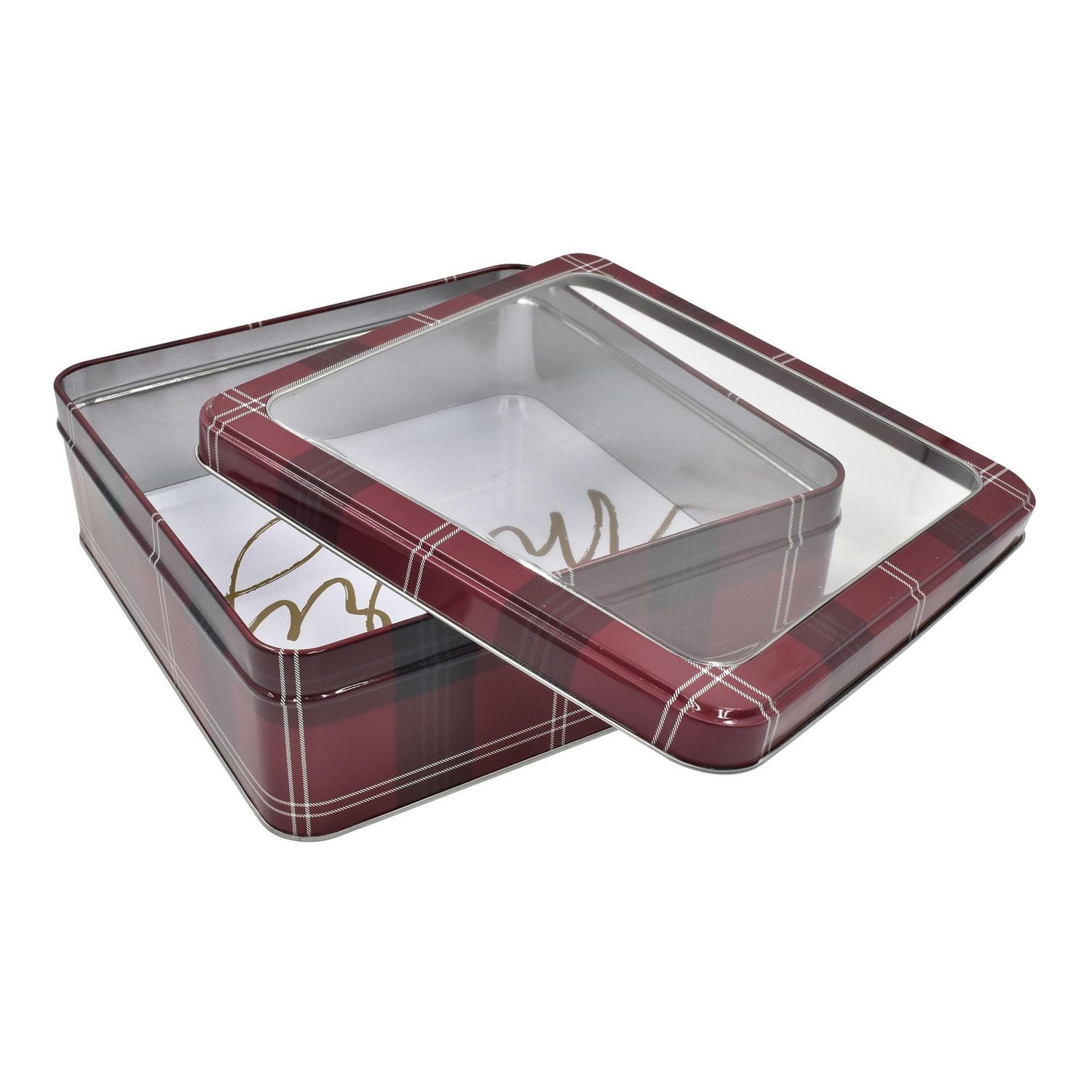 HOLIDAY TIME WINDOW SQUARE TIN LARGE