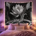 thumbnail image 2 of Floral Garden Lotus with Flower Grayscale Petal Subtle, Mystical Fantasy for Space Lovers, Galaxy Room Decor, Mother'S Day Gift, Tapestry Wall Hanging for Bedroom and Dorm, 2 of 7