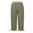 thumbnail image 4 of Pantalones cargo ligeros casuales de verano para mujer SCZ verde militar 2xl, 4 of 6
