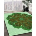 thumbnail image 3 of Ahgly Company Machine Washable Indoor Square Transitional Seaweed Green Area Rugs, 6' Square, 3 of 7
