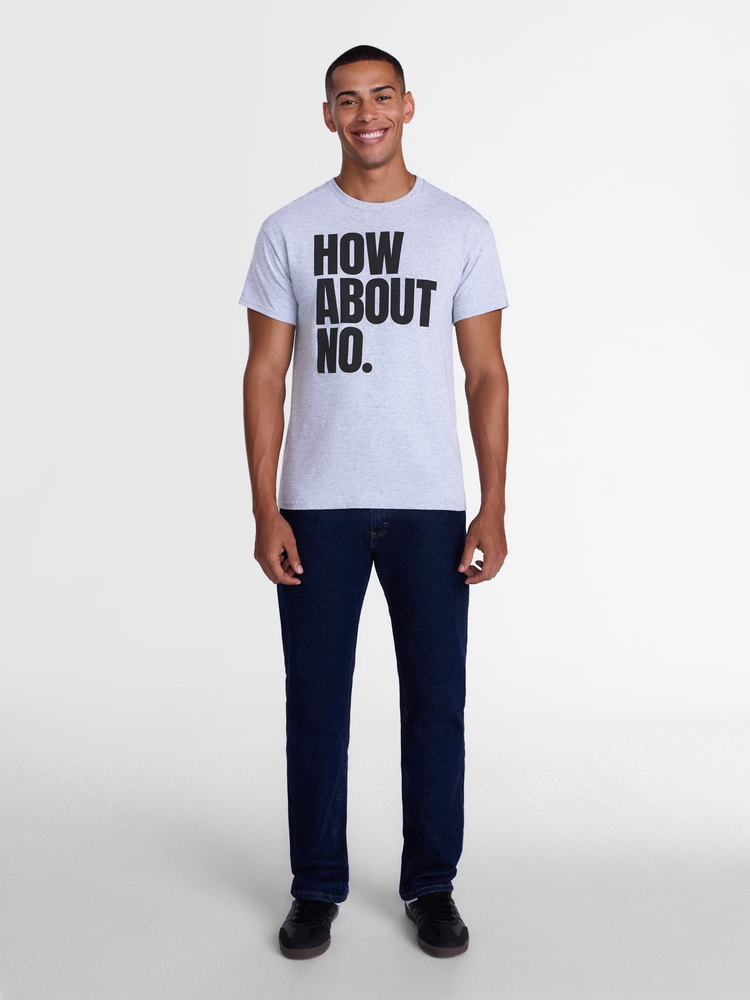 Humor Men's and Big Men's How About No Graphic Tee with Short Sleeves, Size S-3XL