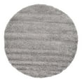 thumbnail image 3 of Unique Loom Solid Shag Collection Area Rug (6' 1" Round Cloud Gray), 3 of 7