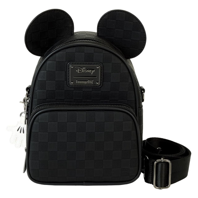 Bolso Loungefly Mickey Mouse con textura a cuadros convertible