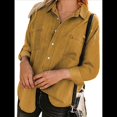 thumbnail image 2 of Camisas de Mujer con Botones y Cuello en V, Camisa Informal Holgada Amarillo L, 2 of 9