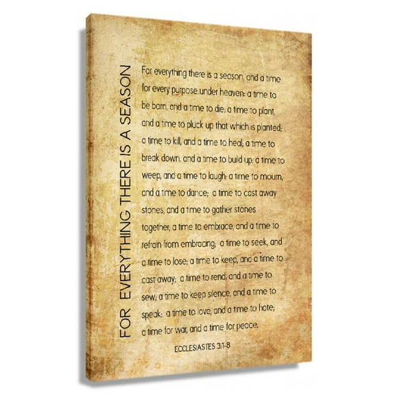 Ecclesiastes 3 1-8 Bible Quote Wall Art Scripture Posters Poster Prints for Living Room Wall Panels for Hallway Giclee Fine Art Deco