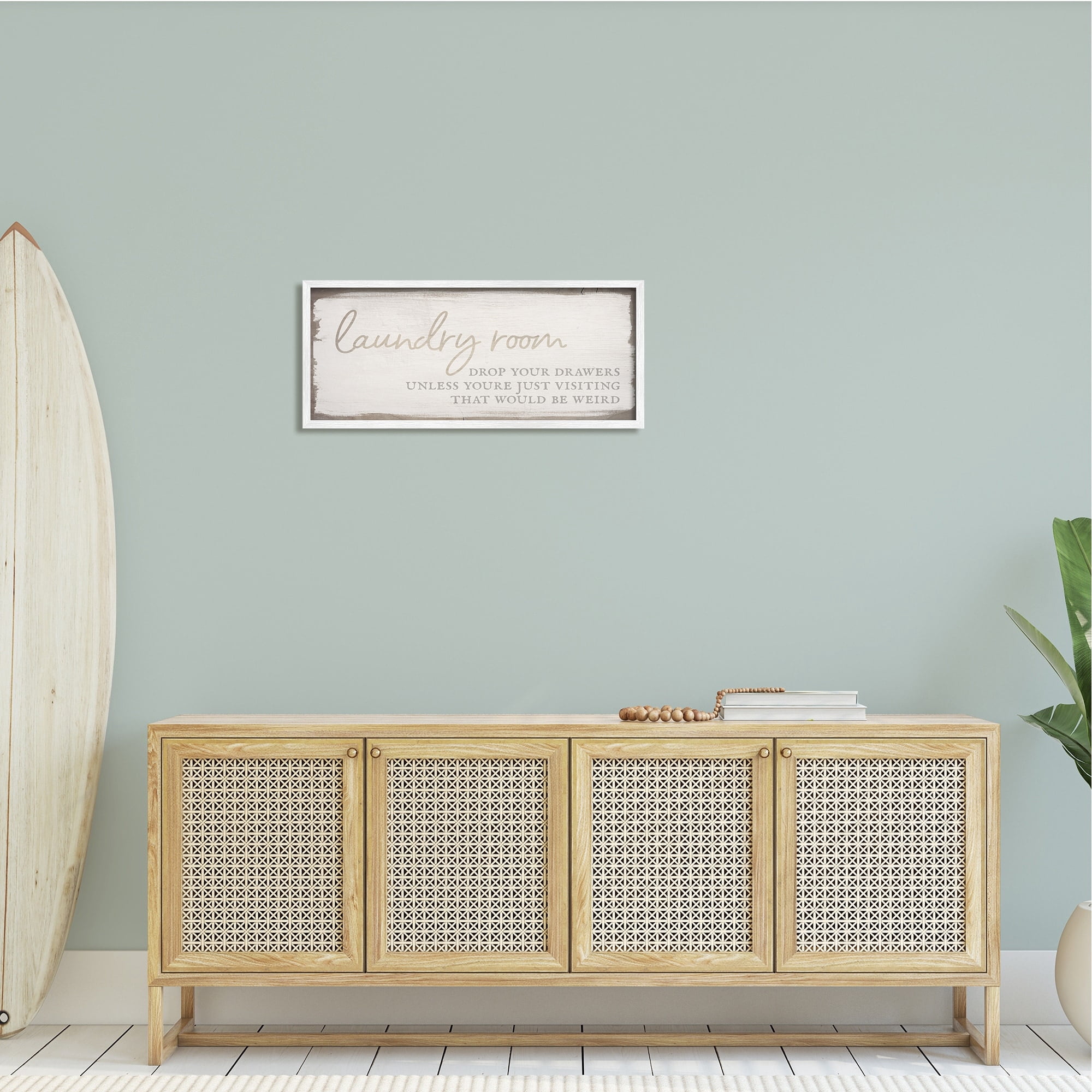 Stupell Industries Laundry Room Drop Your Drawers Distressed Borders,30 x 13, Design by Daphne Polselli