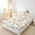 thumbnail image 3 of Manfei Cartoon Ghost Halloween Bed Sheets,Autumn Leaf Print Full Size Sheets,4 Pieces,1 Flat Sheet,1 Fitted Sheet and 2 Pillowcases, 3 of 6