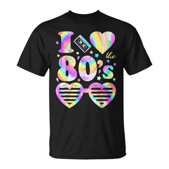 SR I Love The 80'S I Heart The 80S Tie Dye Colorful 90'S T-Shirt