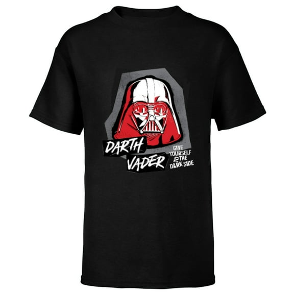 Star Wars Darth Vader Helmet Give Yourself to the Dark Side - Short Sleeve T-Shirt for Kids - Customized-Black