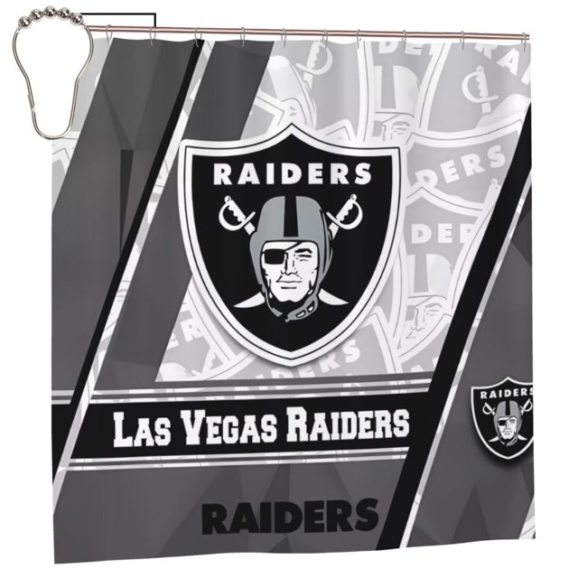 Cortinas opacas impermeables personalizadas del equipo de fútbol Raiders, cortinas impermeables, cortina de ducha para baño, cortina de ducha para el hogar antialtas temperaturas, 72 x 72 pulgadas
