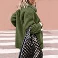 thumbnail image 6 of My Recent Orders Place yoeyez Women's Winter Faux Fur Coats Long Sleeve Lapel Button Down Pockets Fleece Sherpa Jacket Casual Trendy Outerwear Green X-Large, 6 of 7