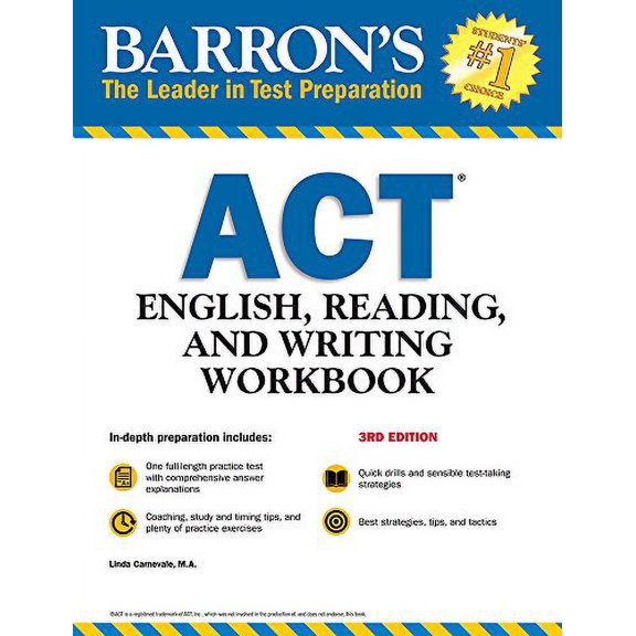Pre-Owned ACT English, Reading and Writing Workbook (Barron's ACT English, Reading and Writing) (Barron's Test Prep) Paperback