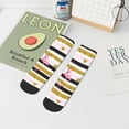 thumbnail image 5 of Uemuo Gold Glittering Hearts and Flamingos Printed Crew Socks, Moisture-Wicking Socks, Athletic Socks for Men Breathable Cushion Socks Casual Sport Socks for Running Traveling, 5 of 6