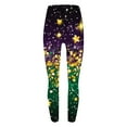 thumbnail image 5 of Hvot&aat Women Mardi Gras Leggings Stretch High Waisted Yoga Pants Sparkly Printed Carnival Party Pant, 5 of 5