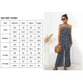 thumbnail image 4 of Women's Jumpsuit-Casual Off Shoulder Sleeveless Ruffle Button Belt Wide Leg Jumpsuits Rompers Summer, 4 of 7