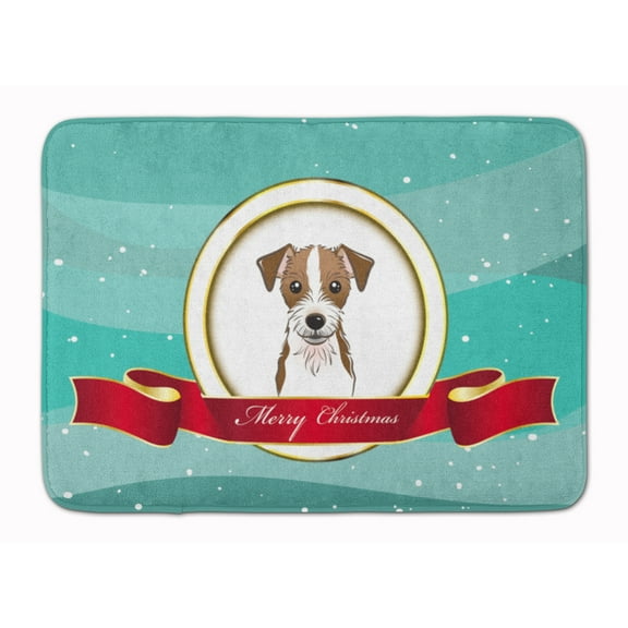 Jack Russell Terrier Merry Christmas Machine Washable Memory Foam Mat