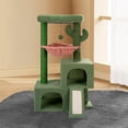 thumbnail image 2 of WK Cat Tree Tower for Indoor Cats,Activity Centre Cat Tower with Two Cat Condos Hammock Scratching Posts,Green, 2 of 7