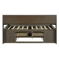 thumbnail image 3 of Full Size Solid Wood Bed Frame with 2 Bedside Cabinets, Upper Shelves and 4 Drawers, Platform Bed Frame, Mid Century Bedframe, Wood Daybed, Wood Foundation(Brown, Full), 3 of 9