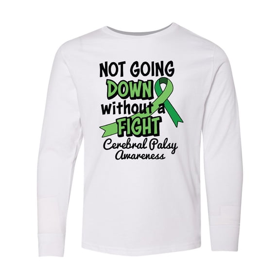Inktastic Not Going Down Without a Fight Cerebral Palsy Awareness Long Sleeve Youth T-Shirt