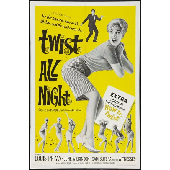 Twist All Night Poster 16x24 Poster Medium Art Poster 16x24 Unframed, Age: Adults, Rectangle Western Graphic