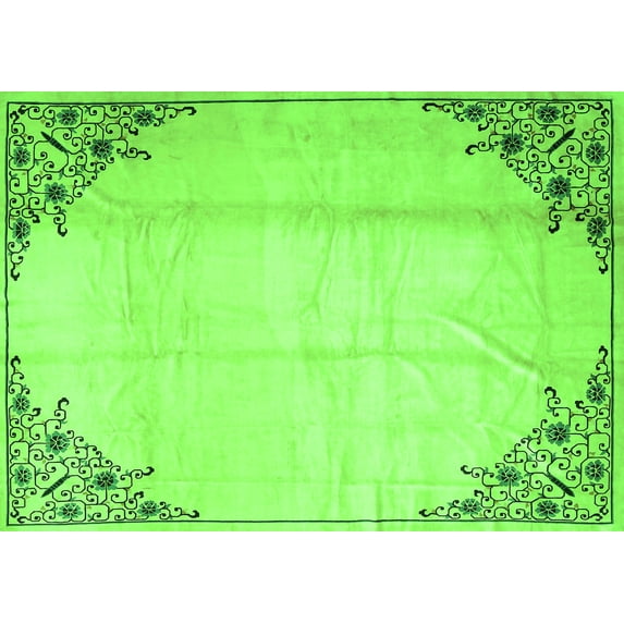 Ahgly Company Indoor Rectangle Persian Green Traditional Area Rugs, 5' x 8'