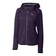 thumbnail image 2 of Women's Cutter & Buck Heather Purple Clemson Tigers Mainsail Sweater-Knit Full-Zip Hoodie, 2 of 3