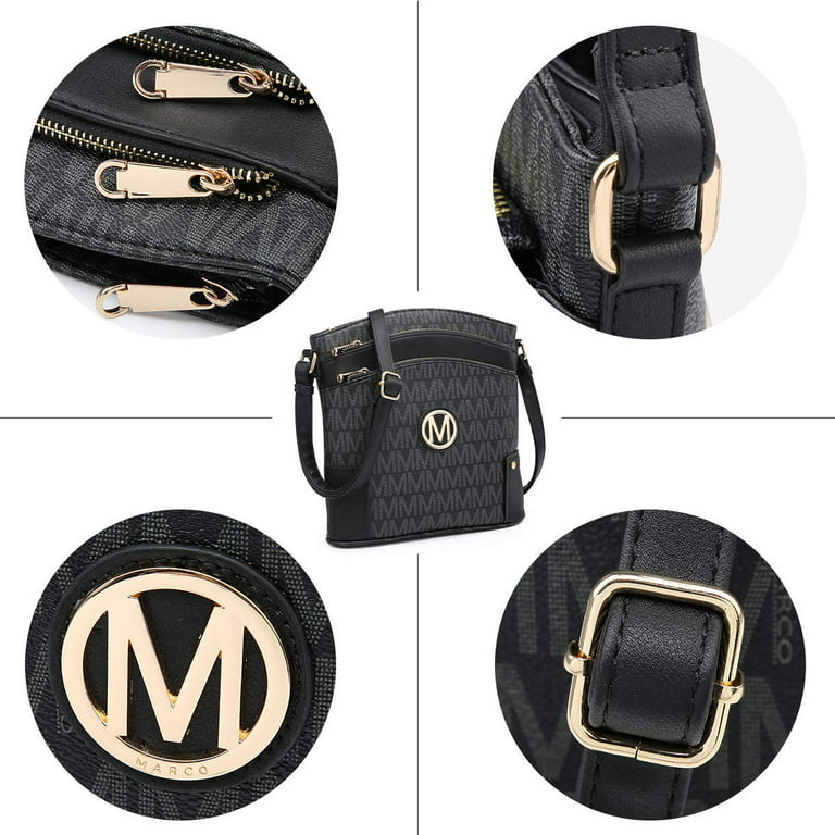 M MARCO Crossbody Purses for Women Multi Pockets Large Crossbody Bags  Signature Crossover Shoulder Hobo Bags Monogram 