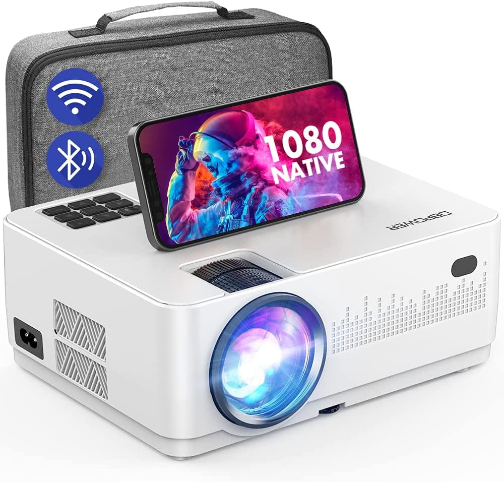 DBPOWER 9000L Native 1080P WiFi Bluetooth Projector Outdoor Movie Projecter & Sleep Timer Support w/ TV PC DVD Laptop - Walmart.com