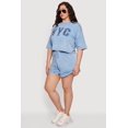 thumbnail image 2 of Women's Plus Size Acid Wash Ruffle Trim Shorts, 2 of 4